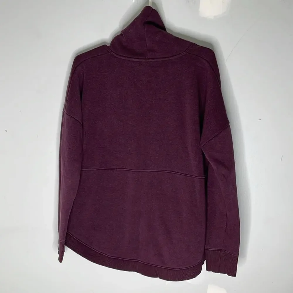 ATHLETA Plum Cowl Neck Pullover Polyester Blend Sweatshirt Top Size Medium - Picture 8 of 10